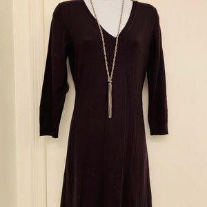 V Neck Purple Tunic Sweater